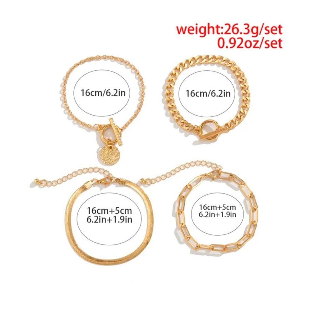 ✨ Layered Round Charm Gold Bracelets (Boutique) - Picture 3 of 6